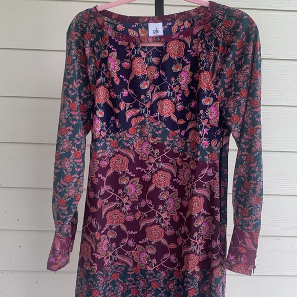 Cabi floral mix media fall Retro Floral Maxi bohemian Dress xs - Picture 9 of 12